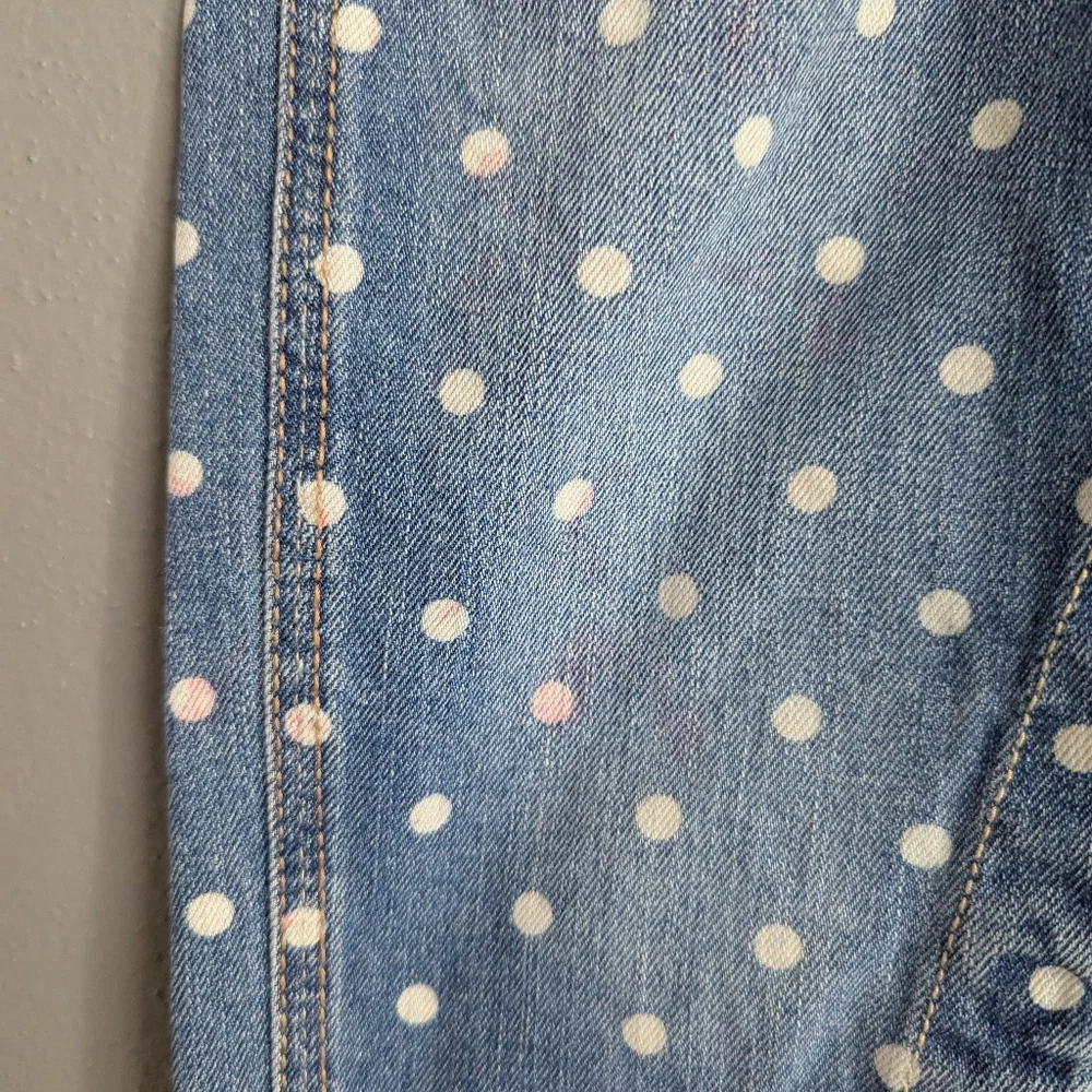Oshkosh B'gosh Polka Dot Overalls Size 18 Month. Blue Denim With White Polka Dot